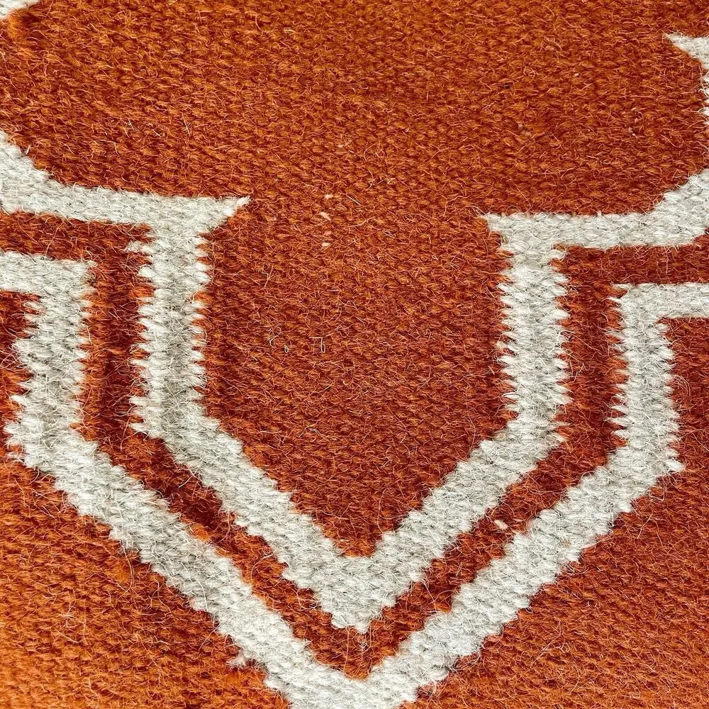 West Elm Moroccan Tile Orange Kilim Indoor Outdoor Pillow 26” Square